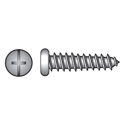 HILLMAN No. 8 Ga. X 3/4 in. L Phillips/Slotted Pan Head Sheet Metal Screws 100 pk