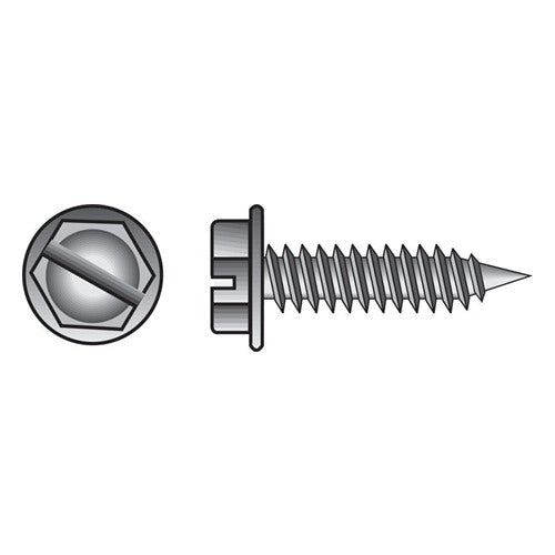 HILLMAN No. 8 Ga. X 3/4 in. L Slotted Hex Washer Head Sheet Metal Screws 1 pk