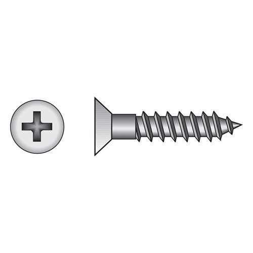 HILLMAN No. 8 X 1-3/4 in. L Phillips Zinc-Plated Coarse Wood Screws 100 pk