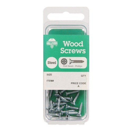 HILLMAN No. 8 X 3/4 in. L Phillips Zinc-Plated Coarse Wood Screws 20 pk