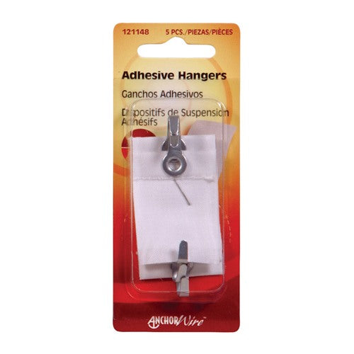 HILLMAN Steel-Plated Clear Adhesive Hangers 1-1/2 lb 5 pk