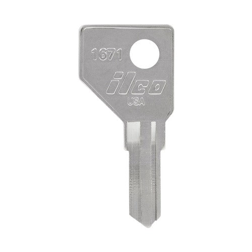 HILLMAN Traditional Key House/Office Key Blank 1671 Single For Harlock Locks Silver