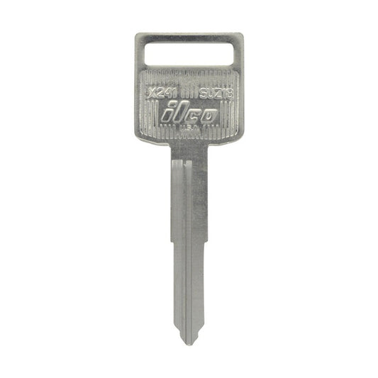 HILLMAN Traditional Key Motorcycle Key Blank Double For Suzuki Silver