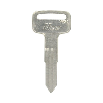 HILLMAN Traditional Key Motorcycle Key Blank Double For Yamaha Black/Silver