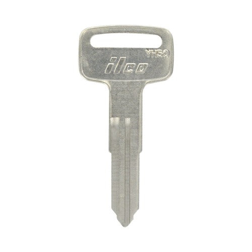 HILLMAN Traditional Key Motorcycle Key Blank Double For Yamaha Black/Silver