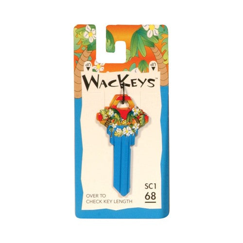 HILLMAN Wackey Hawaiian House/Office Key Blank 68 Single For Schlage Multicolored