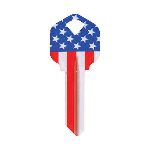 HILLMAN Wackey Stars & Stripes House/Office Universal Key Blank Single