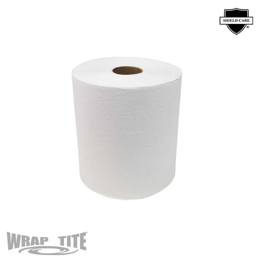 WrapTite Hardwound Roll Towels 300 ft White 12 Rolls
