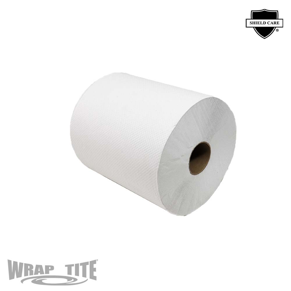 WrapTite Hardwound Roll Towels 600 ft White 12 Rolls