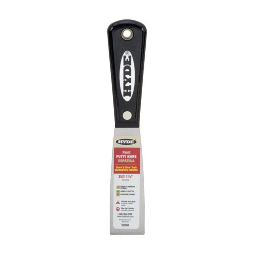 Hyde 1-1/4 in. W X 7-3/4 in. L Carbon Steel Stiff Putty Knife