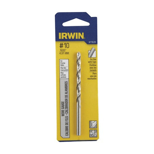 IRWIN #10 X 3-5/8 in. L High Speed Steel Jobber Length Wire Gauge Bit Straight Shank 1 pk