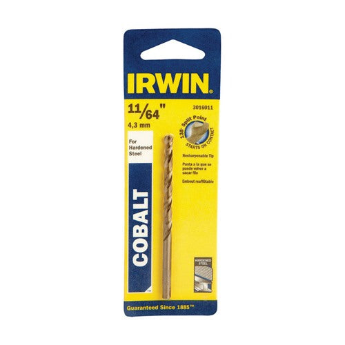 IRWIN 11/64 in. X 3-1/4 in. L Cobalt Alloy Steel Drill Bit Straight Shank 1 pc