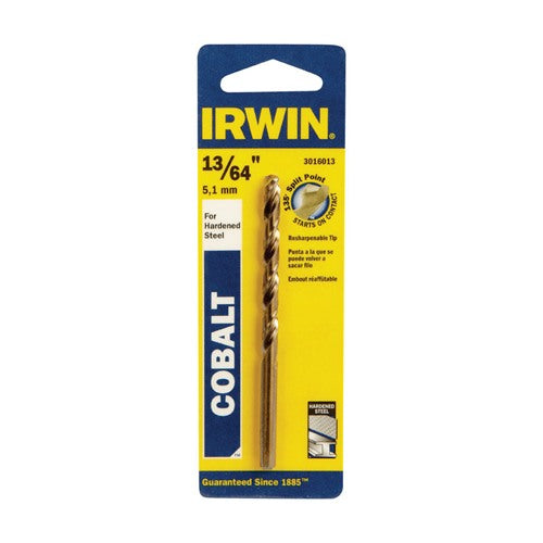 IRWIN 13/64 in. X 3-5/8 in. L Cobalt Alloy Steel Drill Bit Straight Shank 1 pc