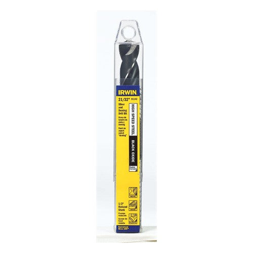 IRWIN 21/32 in. X 6 in. L High Speed Steel Drill Bit Straight Shank 1 pc