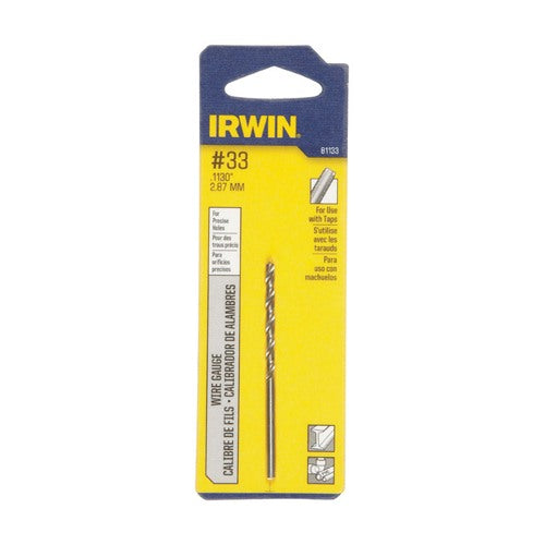 IRWIN #33 X 2-5/8 in. L High Speed Steel Jobber Length Wire Gauge Bit Straight Shank 1 pk