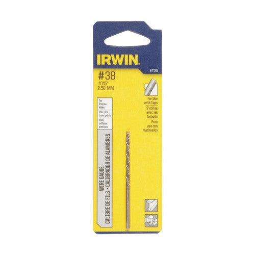 IRWIN #38 X 2-1/2 in. L High Speed Steel Jobber Length Wire Gauge Bit Straight Shank 1 pk