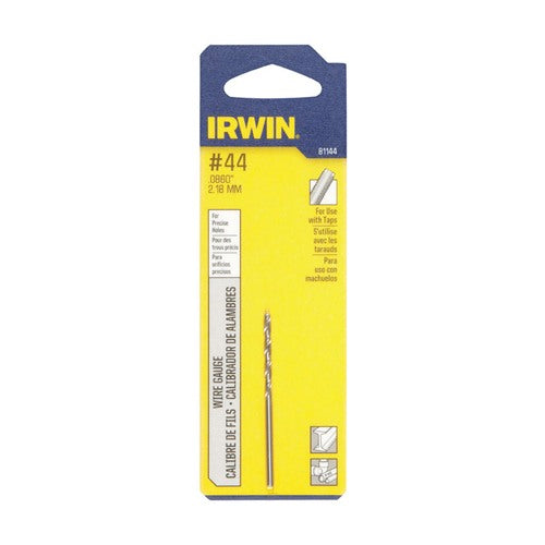 IRWIN #44 X 2-1/8 in. L High Speed Steel Jobber Length Wire Gauge Bit Straight Shank 1 pk