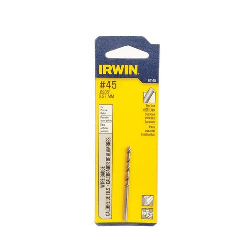IRWIN #45 X 2-1/8 in. L High Speed Steel Jobber Length Wire Gauge Bit Straight Shank 1 pk