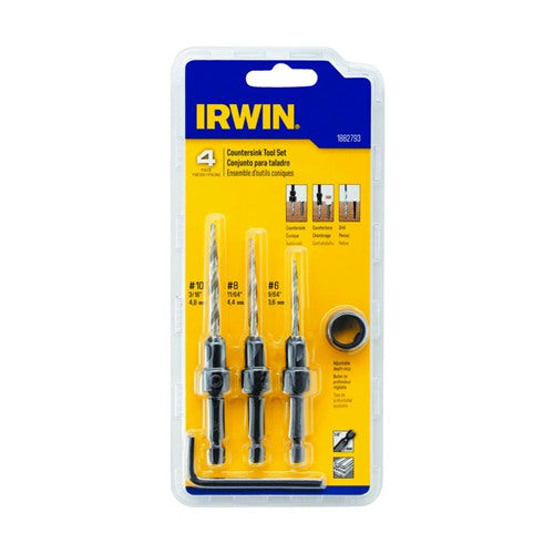 IRWIN #6, #8 and #10 X 6 in. L High Speed Steel Wood Countersink Set 4 pc
