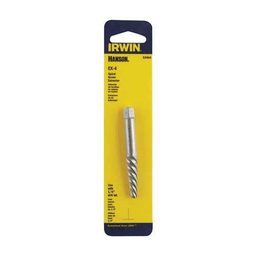 Irwin Hanson 1/4 in. X 1/4 in. D Carbon Steel Spiral Screw Extractor 6 in. 1 pc