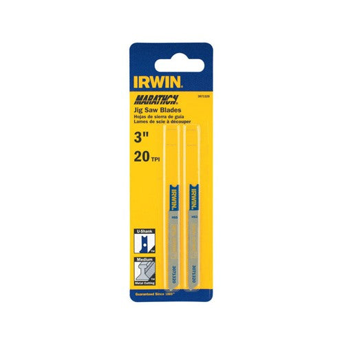 Irwin Marathon 3-1/4 in. Bi-Metal U-Shank Jig Saw Blade 20 TPI 2 pk