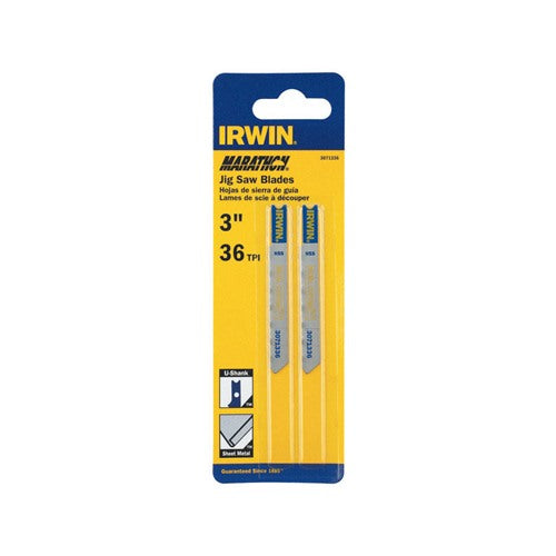 Irwin Marathon 3 in. Bi-Metal U-Shank Jig Saw Blade 36 TPI 2 pk