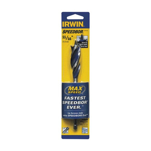 IRWIN Speedbor 11/16 in. X 6 in. L Carbon Steel Wood Boring Bit Quick-Change Hex Shank 1 pc