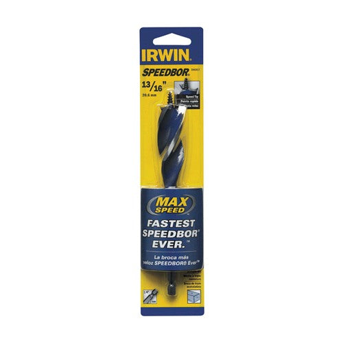 IRWIN Speedbor 13/16 in. X 6 in. L Carbon Steel Wood Boring Bit Quick-Change Hex Shank 1 pc