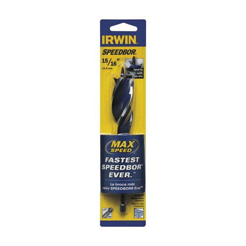 IRWIN Speedbor 15/16 in. X 6 in. L Carbon Steel Wood Boring Bit Quick-Change Hex Shank 1 pc