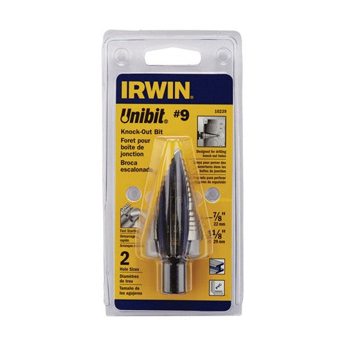 IRWIN Unibit #9 X 6 in. L High Speed Steel Step Drill Bit Square Shank 1 pc