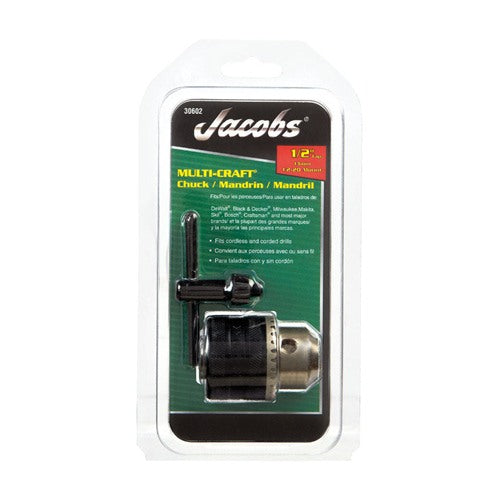 Jacobs 1/2 in. Drill Chuck 1/2 in. 3-Flat Shank 1 pc