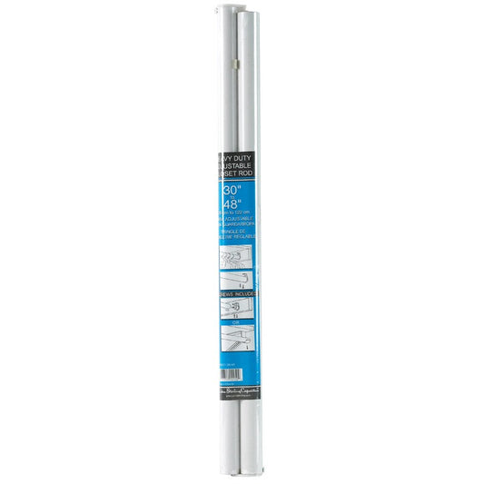 John Sterling Heavy Duty 48 in. L X 1-1/4 in. D Adjustable Powder Coated Steel Closet Rod