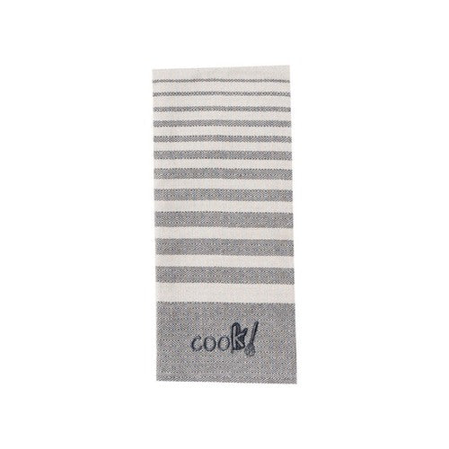 Kay Dee Cooks Kitchen Graphite Cotton Embroidered Tea Towel 1 pk