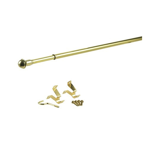 Kenney Brass Gold Traditional/Transitional Curtain Rod 48 in. L X 86 in. L