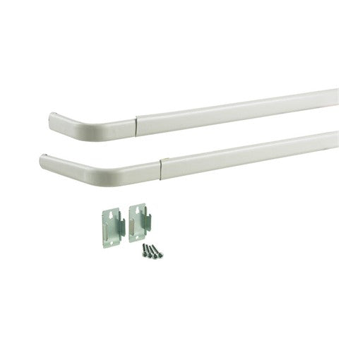 Kenney White Traditional/Transitional Double Curtain Rod 28 in. L X 48 in. L