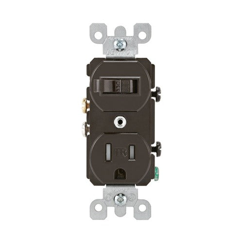Leviton 15 amps 120 V Brown Combination Switch/Outlet 5-15R 1 pk