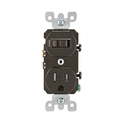 Leviton 15 amps 120 V Brown Combination Switch/Outlet 5-15R 1 pk