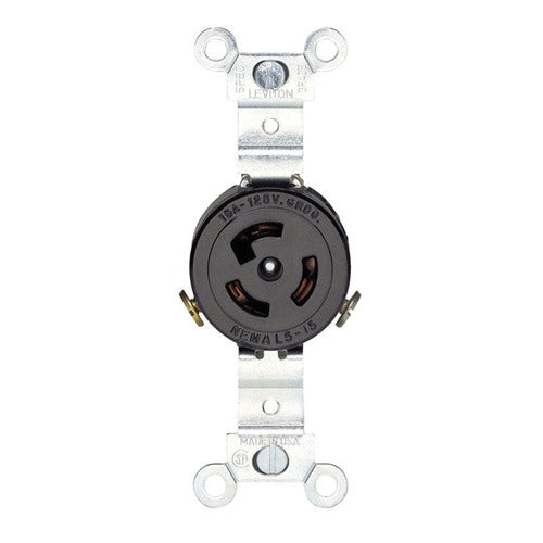 Leviton 15 amps 125 V Black Locking Receptacle L5-15R 1 pk