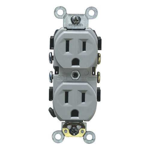 Leviton 15 amps 125 V Duplex Gray Outlet 5-15R 1 pk