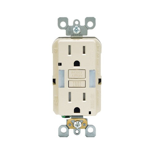 Leviton 15 amps 125 V Duplex Light Almond GFCI Outlet 5-15R 1 pk