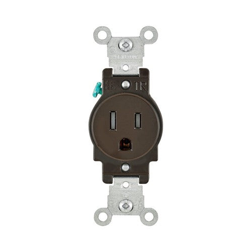 Leviton 15 amps 125 V Single Brown Outlet 5-15R 1 pk