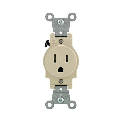 Leviton 15 amps 125 V Single Ivory Tamper Resistant Outlet 5-15R 1 pk