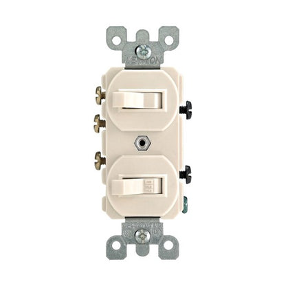 Leviton 15 amps Single Pole or 3-way Rocker Duplex Combination Switch Light Almond 1 pk