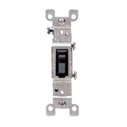 Leviton 15 amps Single Pole Toggle AC Quiet Switch Black 1 pk