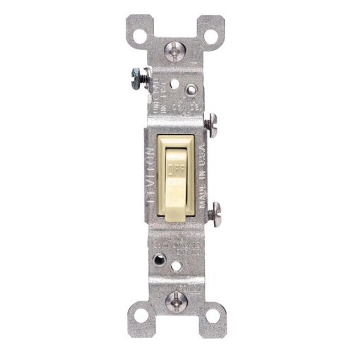 Leviton 15 amps Single Pole Toggle AC Quiet Switch Ivory 10 pk