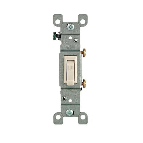 Leviton 15 amps Single Pole Toggle AC Quiet Switch Light Almond 10 pk