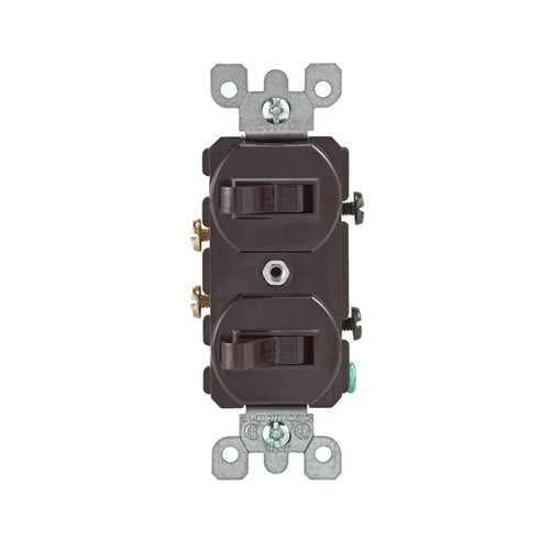 Leviton 15 amps Single Pole Toggle Switch Brown 1 pk