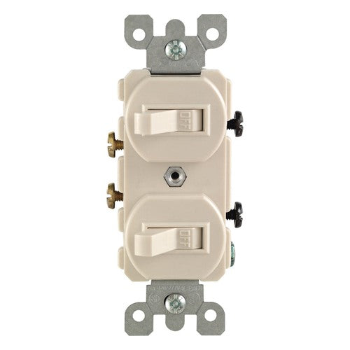 Leviton 15 amps Single Pole Toggle Switch Light Almond 1 pk