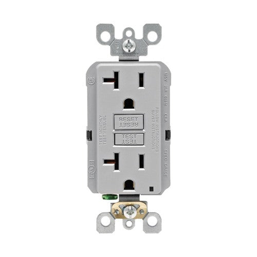 Leviton 20 amps 125 V Gray GFCI Outlet 5-20R 1 pk