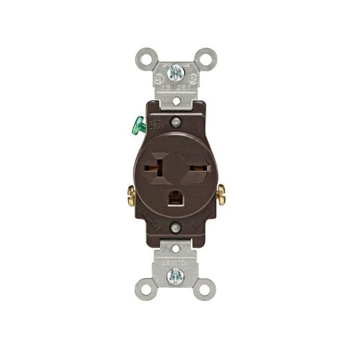 Leviton 20 amps 250 V Single Brown Outlet 6-20R 1 pk